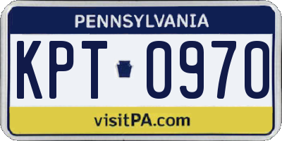 PA license plate KPT0970