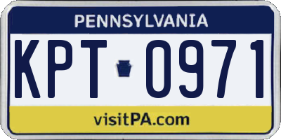 PA license plate KPT0971