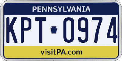PA license plate KPT0974