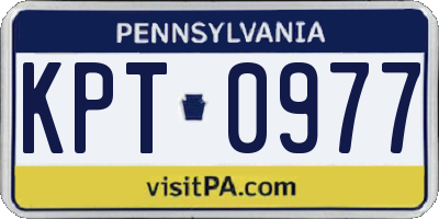 PA license plate KPT0977