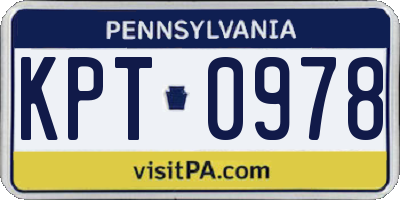 PA license plate KPT0978