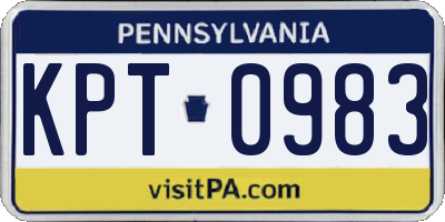 PA license plate KPT0983
