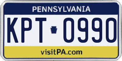 PA license plate KPT0990