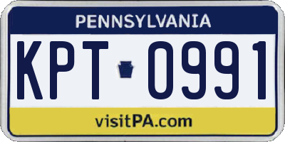 PA license plate KPT0991