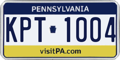 PA license plate KPT1004