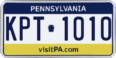 PA license plate KPT1010
