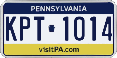 PA license plate KPT1014