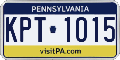 PA license plate KPT1015