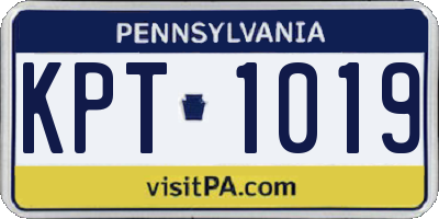 PA license plate KPT1019