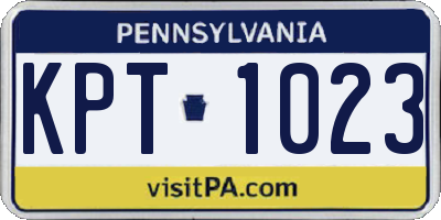 PA license plate KPT1023