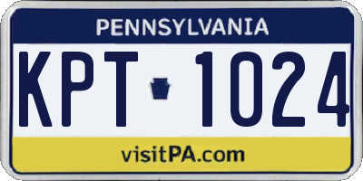 PA license plate KPT1024
