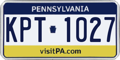 PA license plate KPT1027