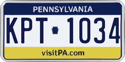 PA license plate KPT1034