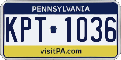 PA license plate KPT1036