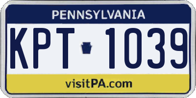 PA license plate KPT1039