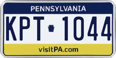 PA license plate KPT1044