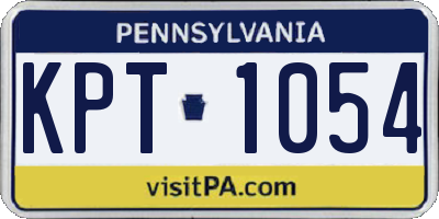 PA license plate KPT1054