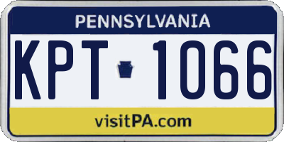 PA license plate KPT1066