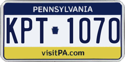 PA license plate KPT1070