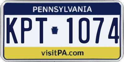 PA license plate KPT1074