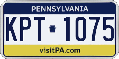 PA license plate KPT1075