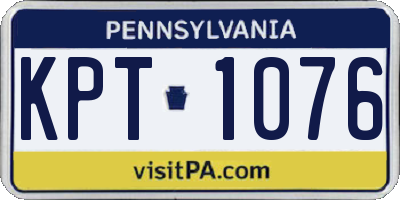 PA license plate KPT1076