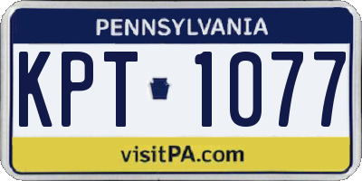 PA license plate KPT1077