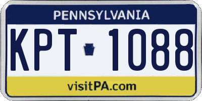 PA license plate KPT1088