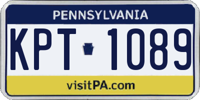 PA license plate KPT1089