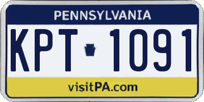 PA license plate KPT1091