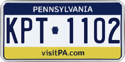 PA license plate KPT1102