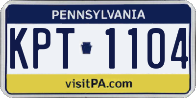 PA license plate KPT1104
