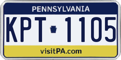 PA license plate KPT1105
