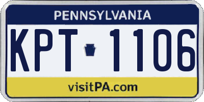 PA license plate KPT1106