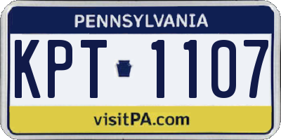 PA license plate KPT1107