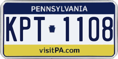 PA license plate KPT1108