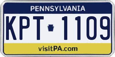 PA license plate KPT1109