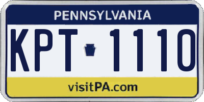 PA license plate KPT1110
