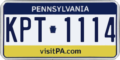 PA license plate KPT1114
