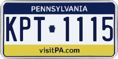 PA license plate KPT1115