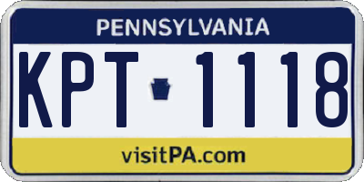 PA license plate KPT1118