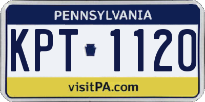 PA license plate KPT1120