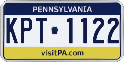 PA license plate KPT1122
