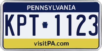 PA license plate KPT1123