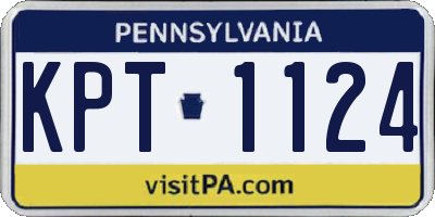 PA license plate KPT1124
