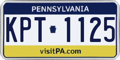 PA license plate KPT1125