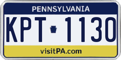 PA license plate KPT1130