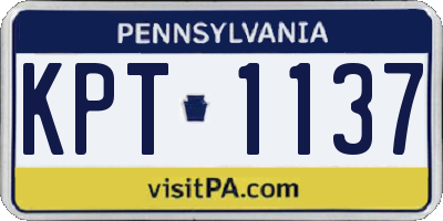 PA license plate KPT1137
