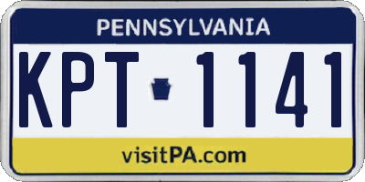 PA license plate KPT1141