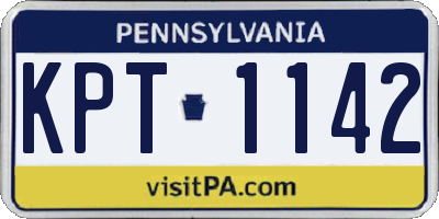 PA license plate KPT1142